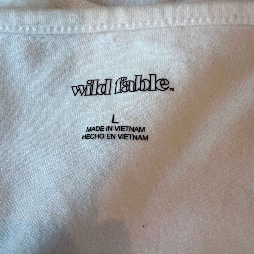 Wild Fable White Cherry Graphic Halter Top Cropped Cami Retro Hippie Large - Picture 2 of 7